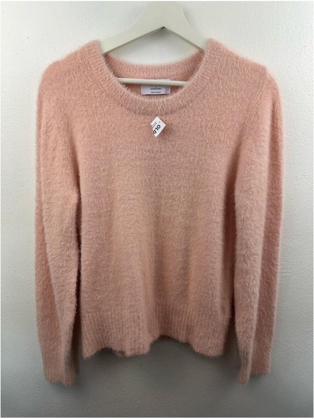 New Old Navy Pink Fuzzy Crewneck Long Sleeve Sweater Size L